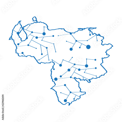 Isolated map of Venezuela. Vector illustration design