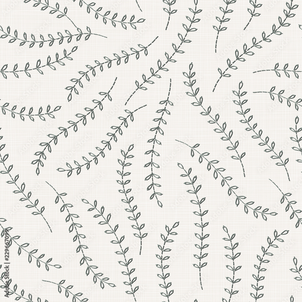 Embroidery floral seamless pattern on linen cloth texture Embroidery floral seamless pattern on linen cloth texture