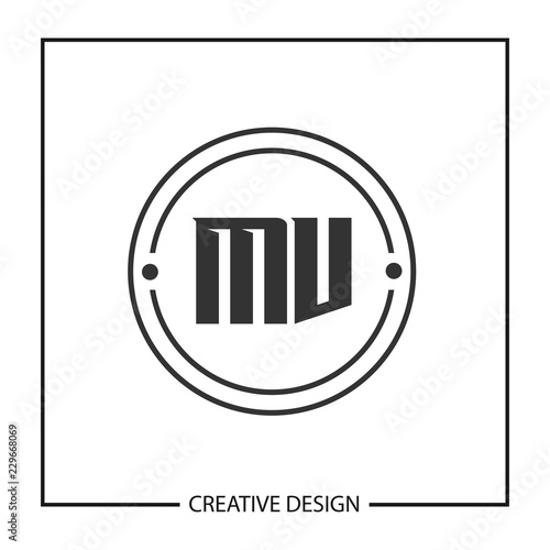 Initial Letter MV Logo Template Design
