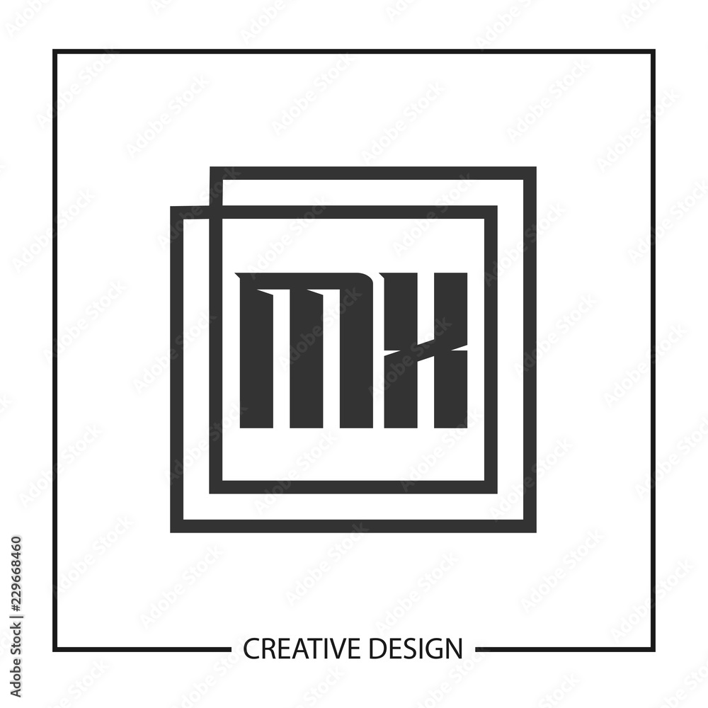Initial Letter MX Logo Template Design