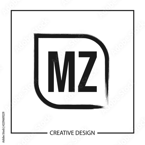 Initial Letter MZ Logo Template Design