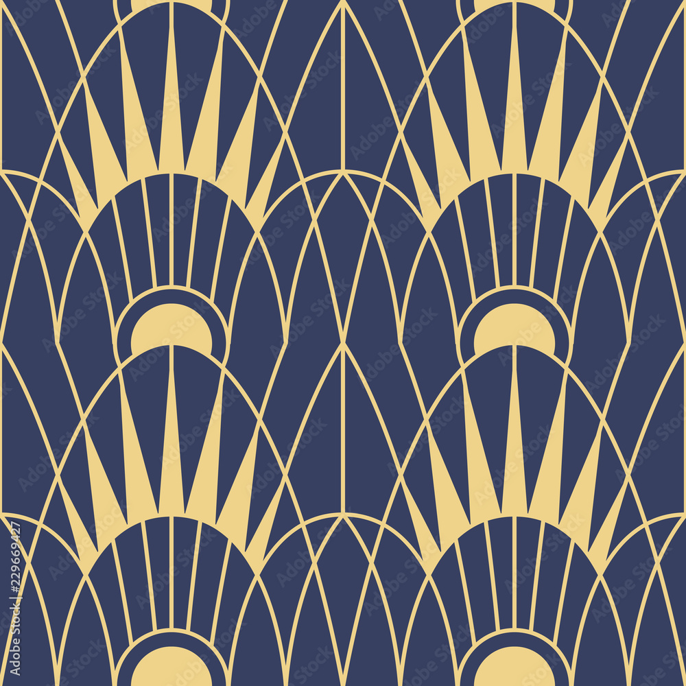 Template Abstract art deco blue CS6