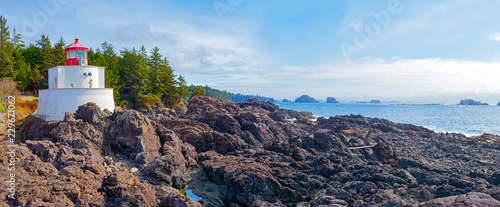 Konstfotografi Panoramic view of the Amphitrite Lighthouse in Ucluelet, BC