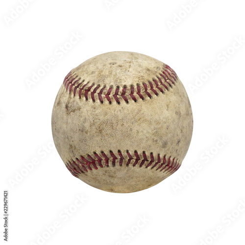 Vintage Old baseball Isolated on a White Background