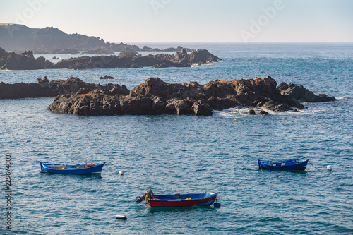 Coastline in the small fishing village of Alcala.  Tenerife. Canary Islands..Spain