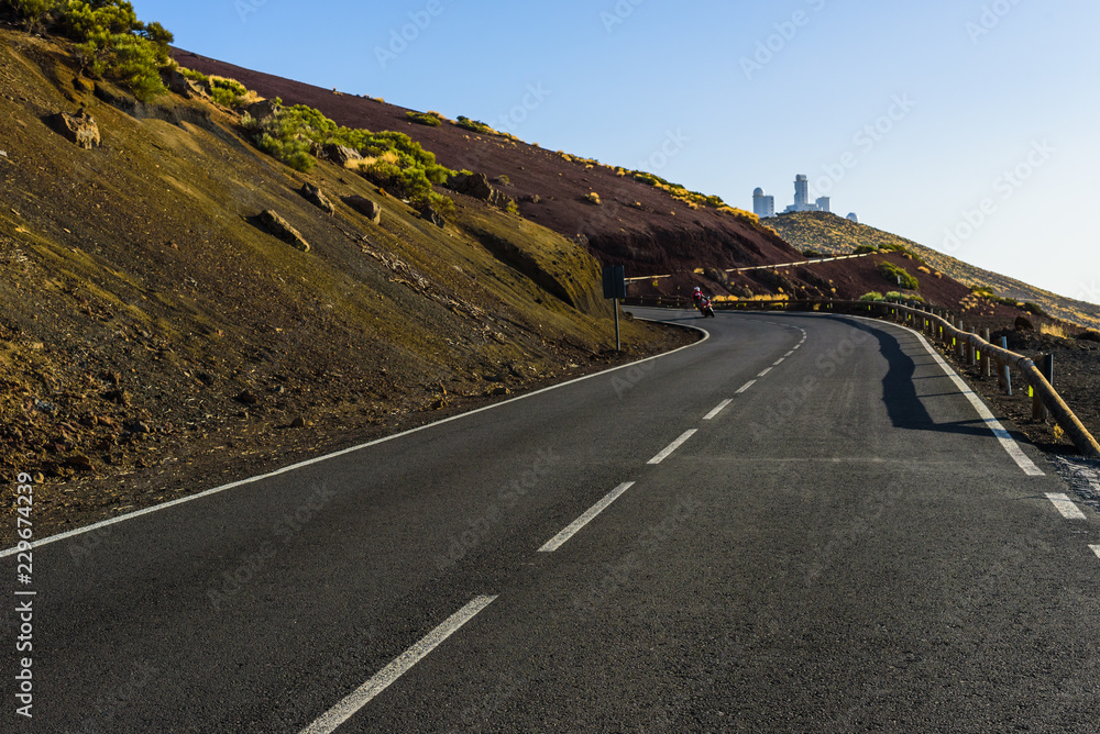 Road in teide national park. Tenerife. Canary Islands..Spain Road in teide national park. Tenerife. Canary Islands..Spain