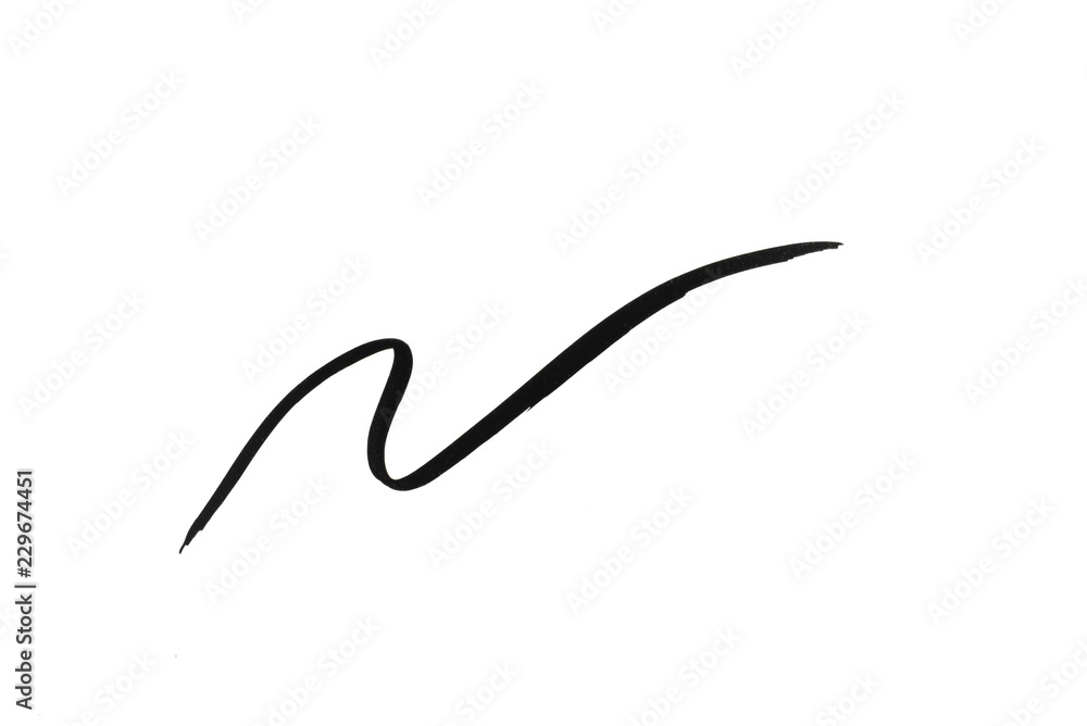 Black color Eye liner stroke on white background Black color Eye liner stroke on white background