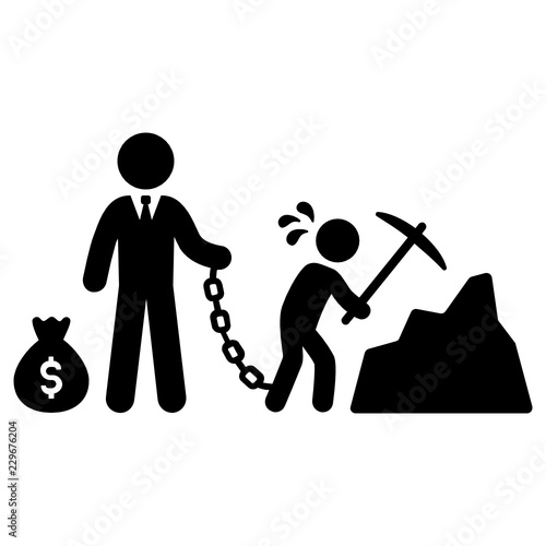 Child Forced Labour Vector Icon