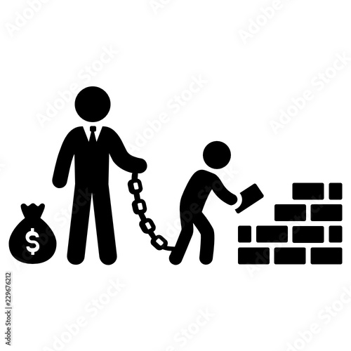 Child Forced Labour Vector Icon