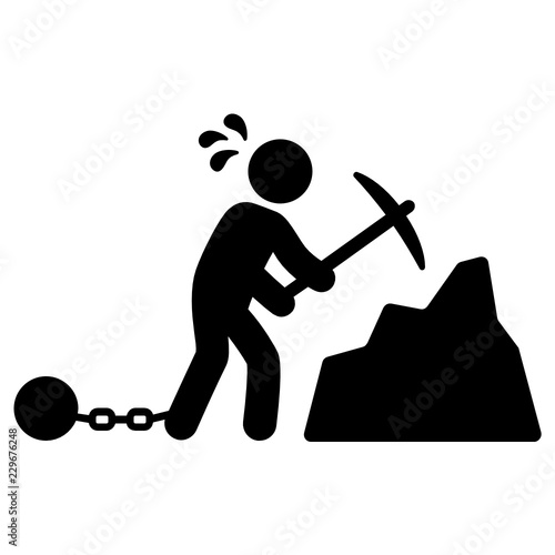 Hard Labour Vector Icon - Slavery