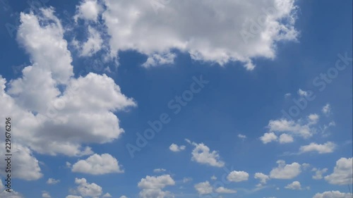 Sky and clouds in natural daylight. Clouds moving in the sky by the wind. Time lapse clouds on the sky.