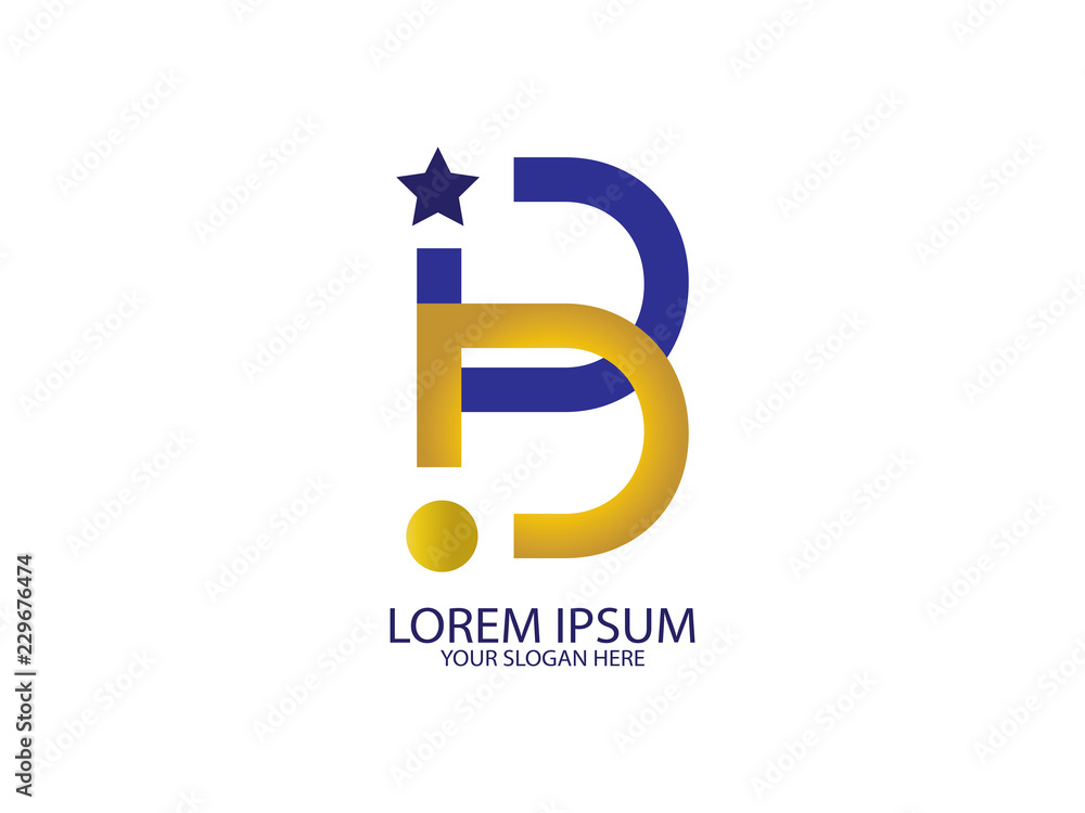 Initial Letter B Design Logo. Graphic Branding Letter Element. Initial Letter B Design Logo. Graphic Branding Letter Element.