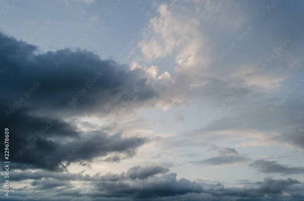 Landscape of blue sky, landscape sunset, background with many clouds. Landscape of blue sky, landscape sunset, background with many clouds.
