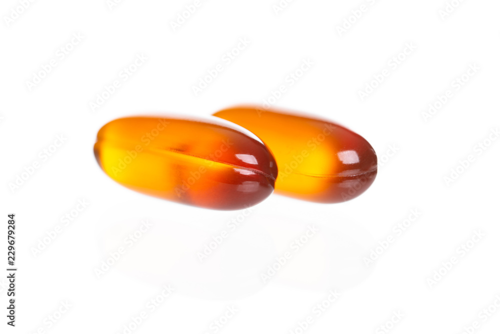 Lecithin gel pills capsule isolated on white Lecithin gel pills capsule isolated on white
