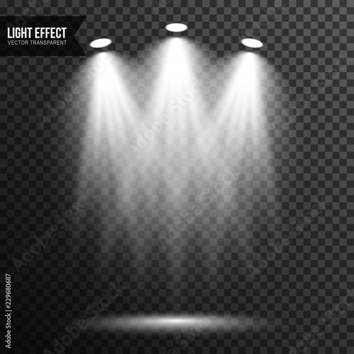 Spotlight illumination stage podium, concert, scene light effect vector transparent