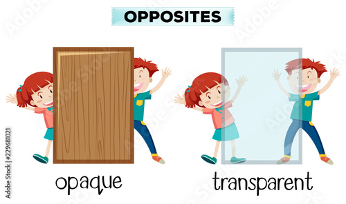 Opposite word of opaque and transparent