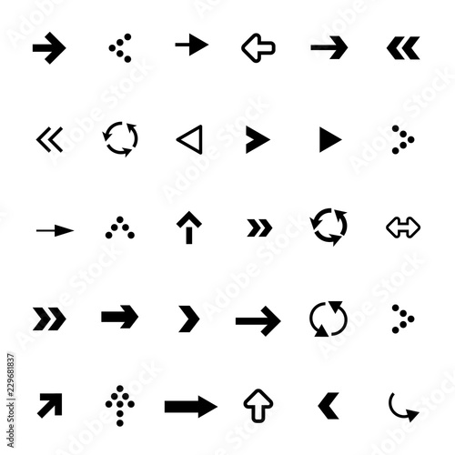 Arrows Set Isolated on White Background. Vector Arrow Icons.