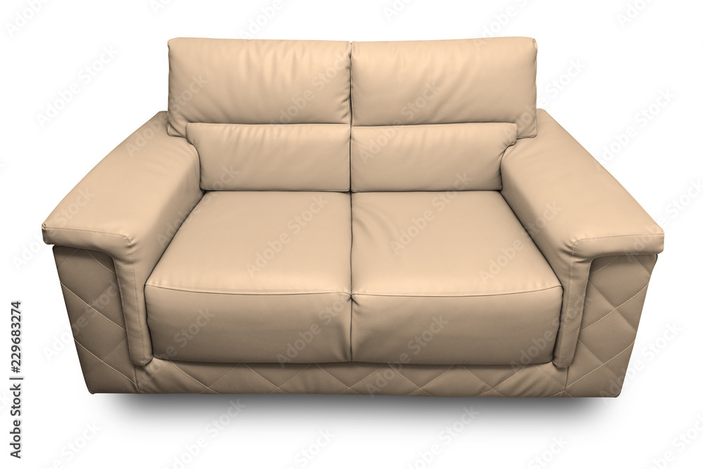 Obraz premium Brown sofa isolated on white background