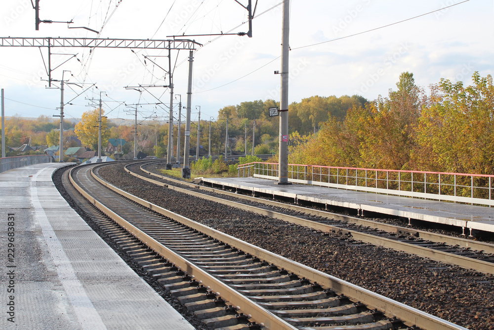 The railway in the perspective