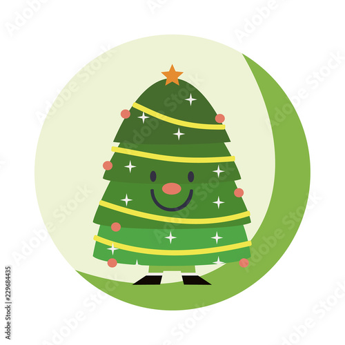 Wallpaper Mural Beautiful vector illustration with nice, smiling christmas tree. Christmas card, poster. Stock vector.  Torontodigital.ca