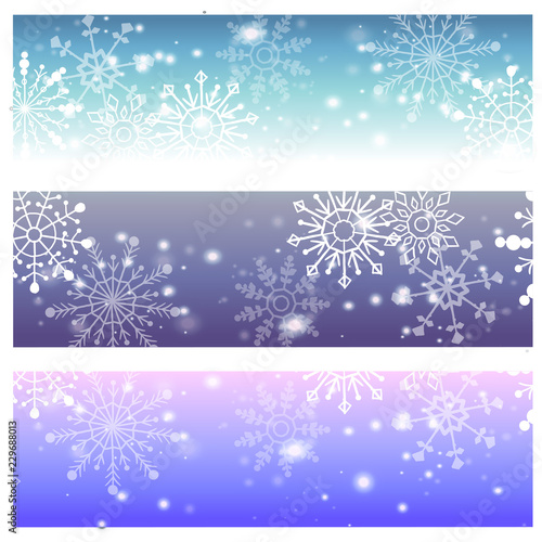 Snowflakes on blue background vector for winter events.
