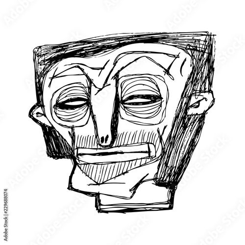 Portrait of a character with wrinkles on his face. Can be used for magazines, posters, banners,