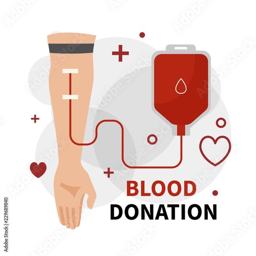 Vector illustration of blood donation.
