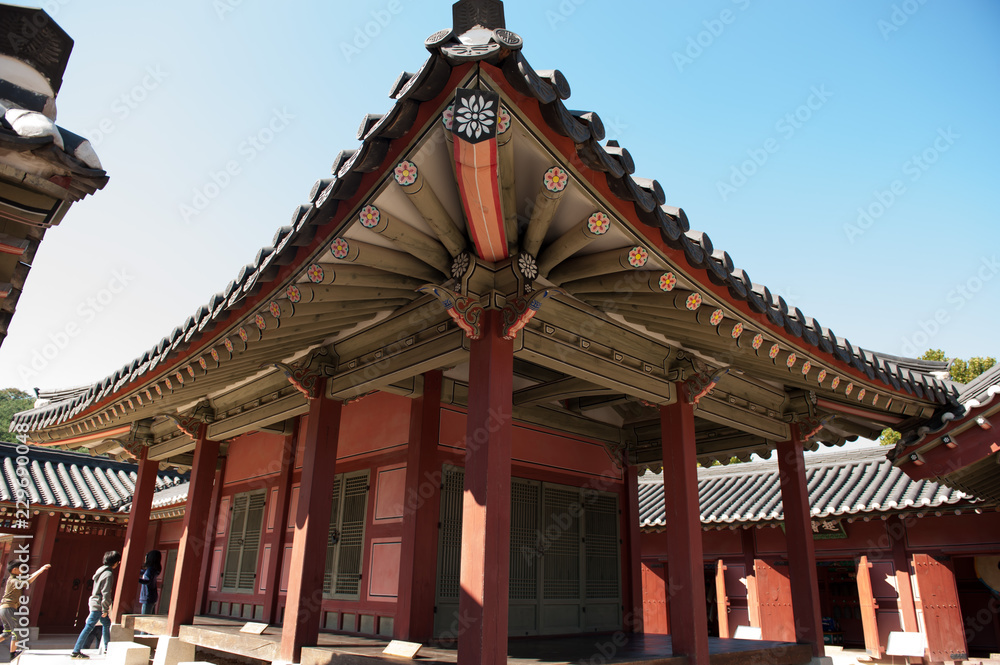 Suwon city, South Korea - Oct 12, 2018 : Historic buildings in HWASUNG, suwon city, South korea. Suwon city, South Korea - Oct 12, 2018 : Historic buildings in HWASUNG, suwon city, South korea.