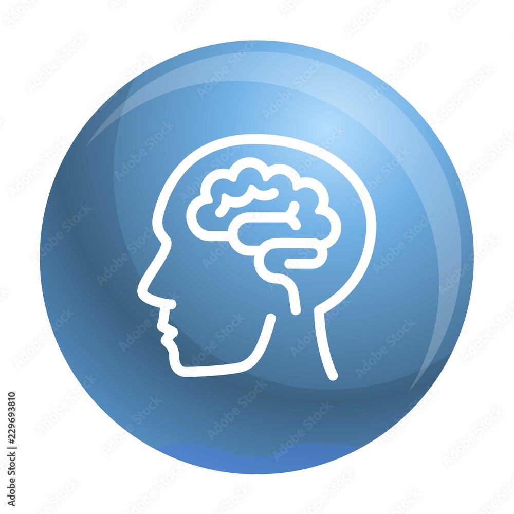 Human think brain icon. Outline human think brain vector icon for web design isolated on white background Human think brain icon. Outline human think brain vector icon for web design isolated on white background