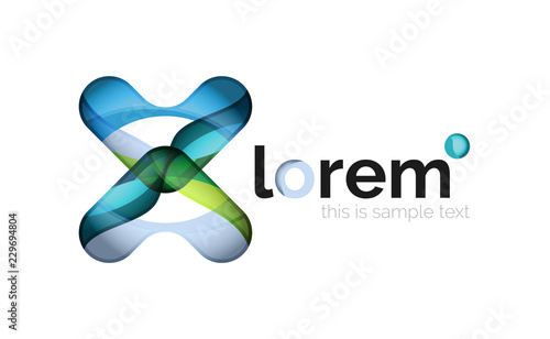 Abstract geometric logo created with overlapping smooth shapes