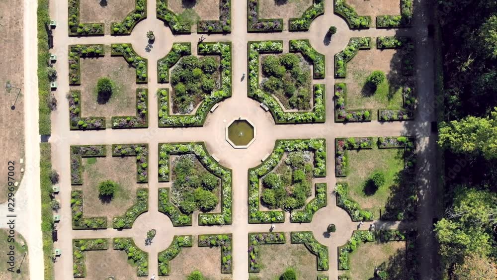 Parks in Dusseldorf Volksgarten. Rose Garden Aerial view Germany Parks in Dusseldorf Volksgarten. Rose Garden Aerial view Germany