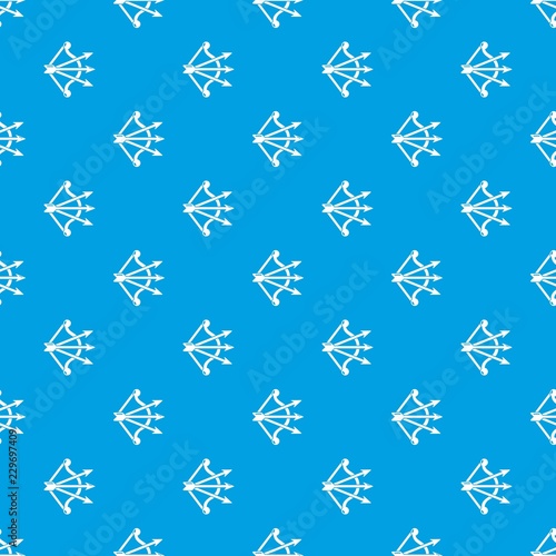 Bow and arrows equipment pattern vector seamless blue repeat for any use © ylivdesign
