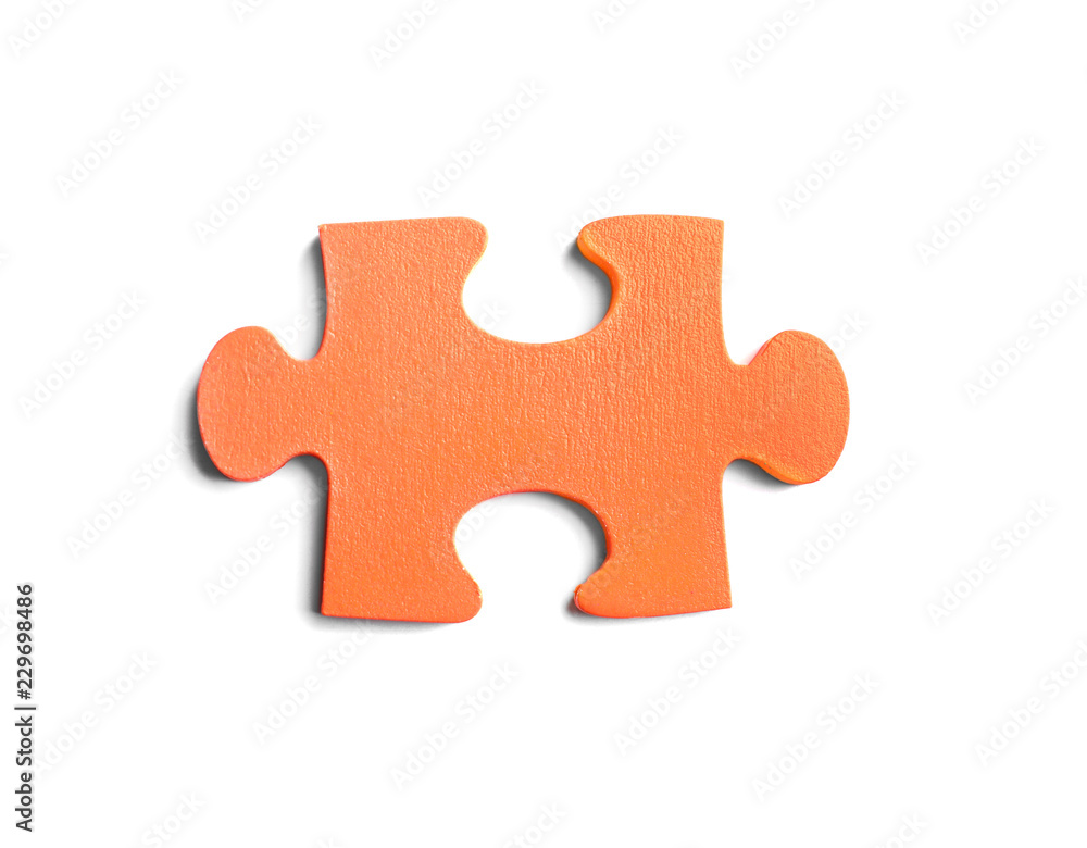 Fototapeta premium Piece of jigsaw puzzle on white background
