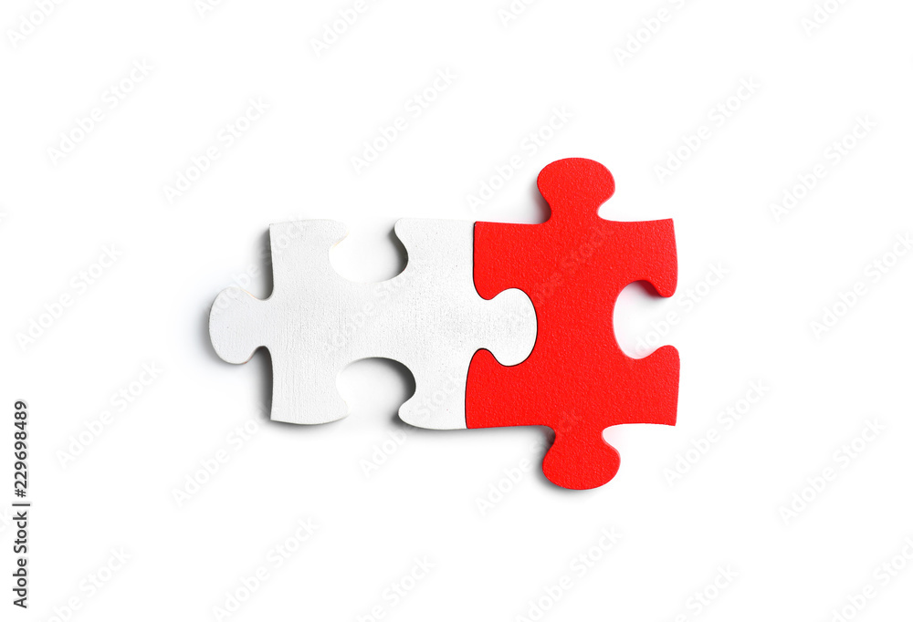 Colorful pieces of puzzle on white background Colorful pieces of puzzle on white background