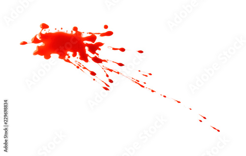 Blood splashes on white background