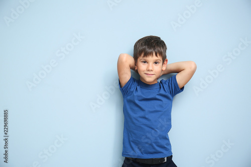 Cute little boy in t-shirt ...