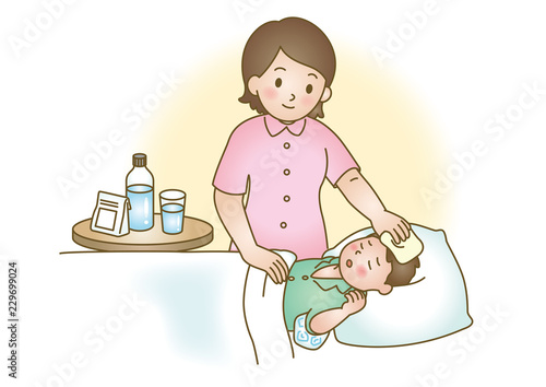 応急手当イラスト1：乳幼児の急病・発熱