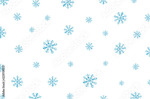 Christmas Pattern With Blue Snowflakes