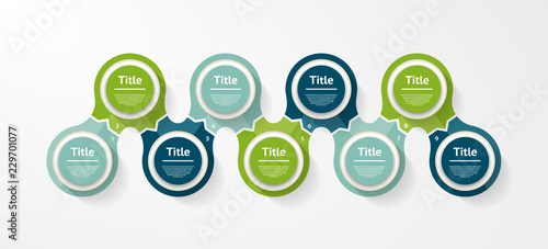Vector circle infographic. Template for diagram, graph, presentation and chart. Business concept with 9 options, parts, steps or processes. Abstract background.