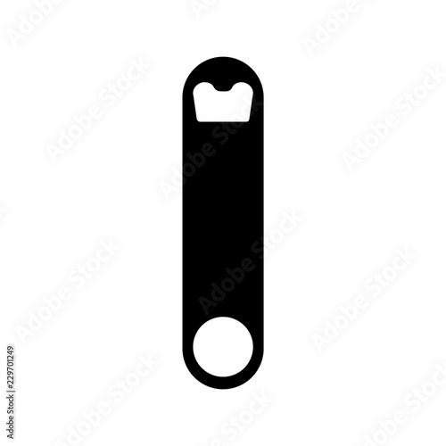 Vector illustration of  cap catcher beer opener. Black silhouette, white background