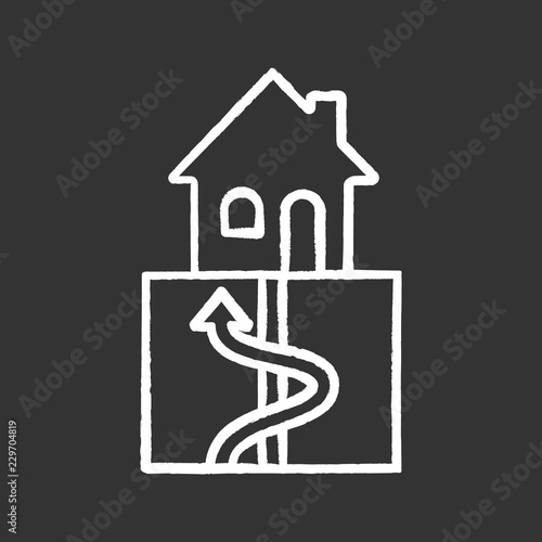 Geothermal energy chalk icon