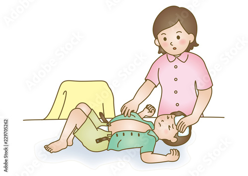 応急手当イラスト02：乳幼児の急病・ひきつけ・痙攣
