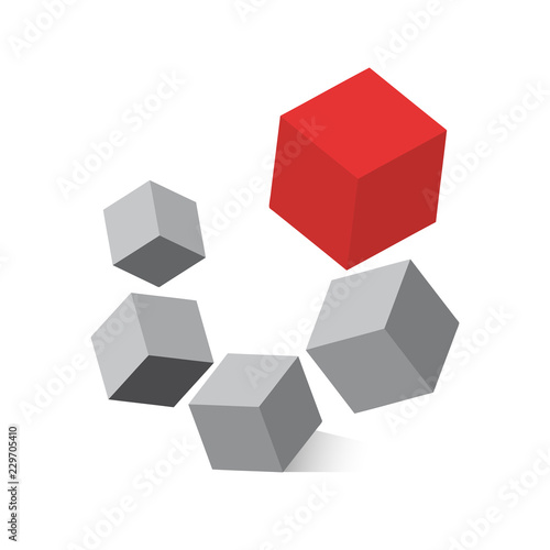 Vector logo of cubes and boxes, concept of shipping