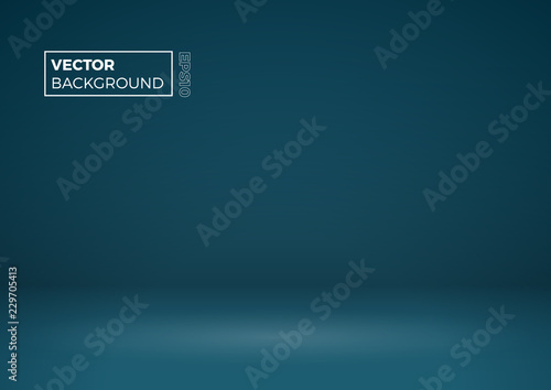 Blank room. Modern abstract gradient blue background, vector illustration with copy space