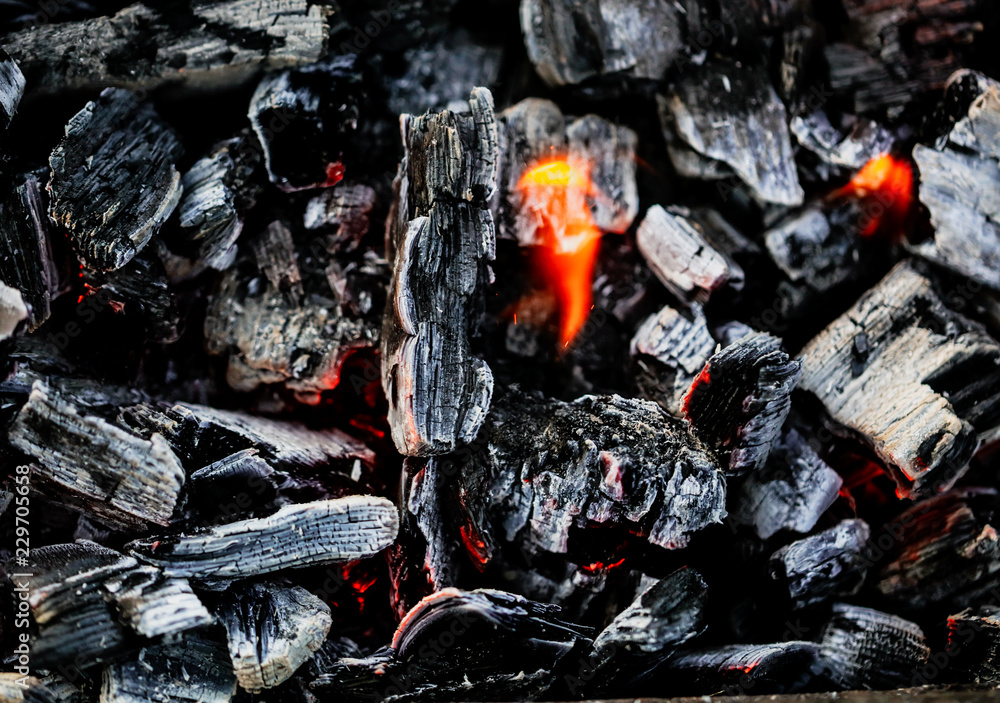 Burning coals of wood as a background Burning coals of wood as a background