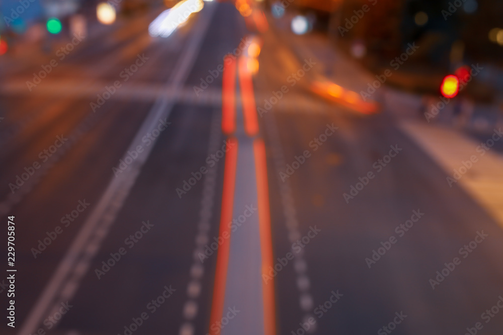 Bokeh motorway at night as an abstract background
