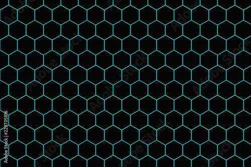 Hintergrund Sechseck schwarz türkis