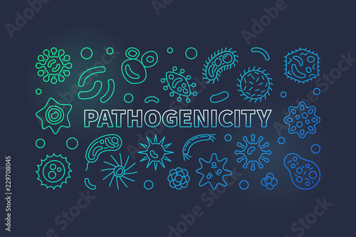Pathogenicity colorful line banner. Vector pathogen illustration