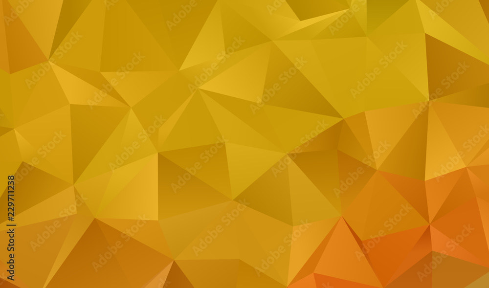 Orange geometric background with triangles of different shapes and sizes. A combination of geometric shapes