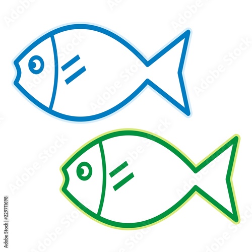 Two fishes, Christmas symbol, vector icon